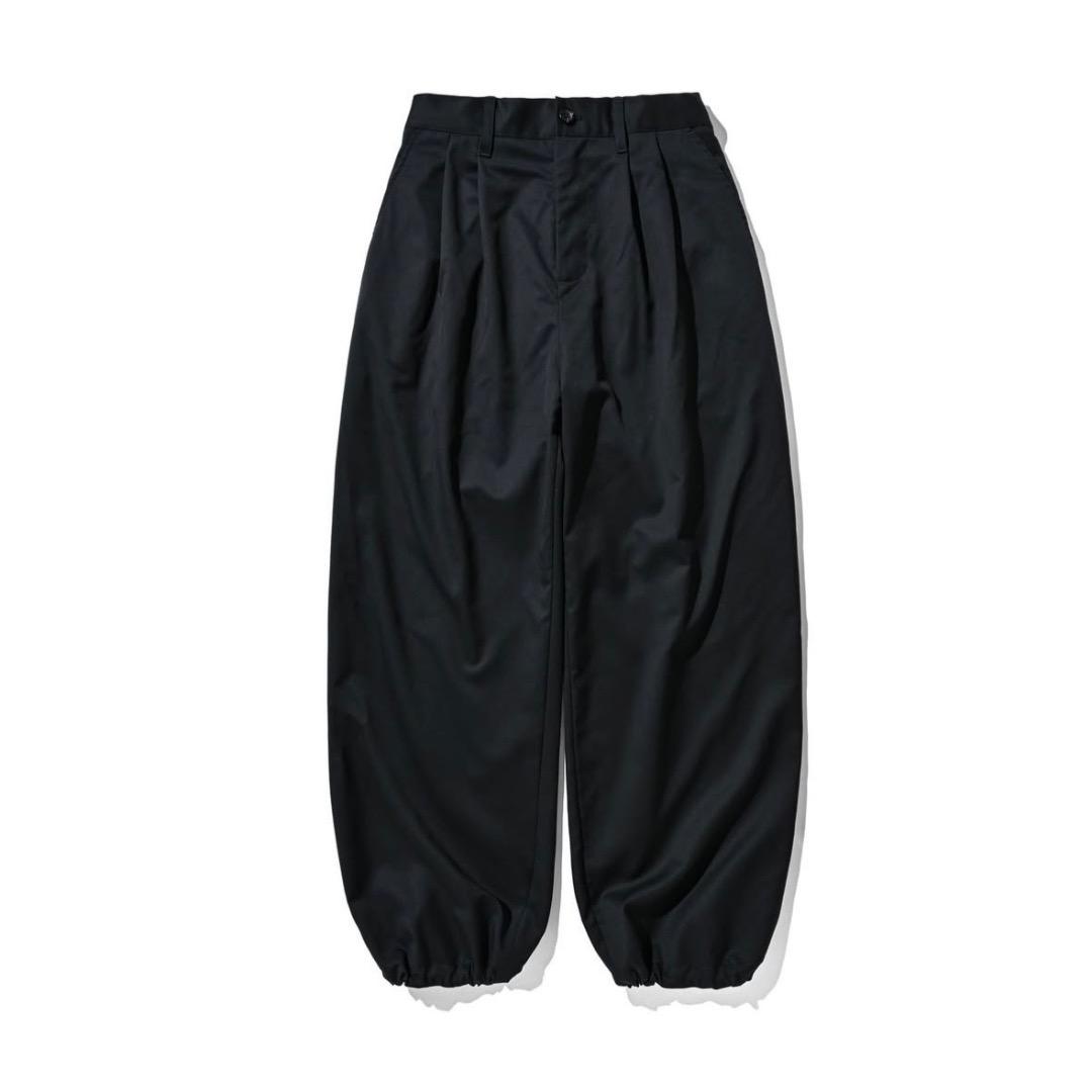 CLESSTE 25AW ウールギャバジン ワイドストレートパンツ ネイビー 2