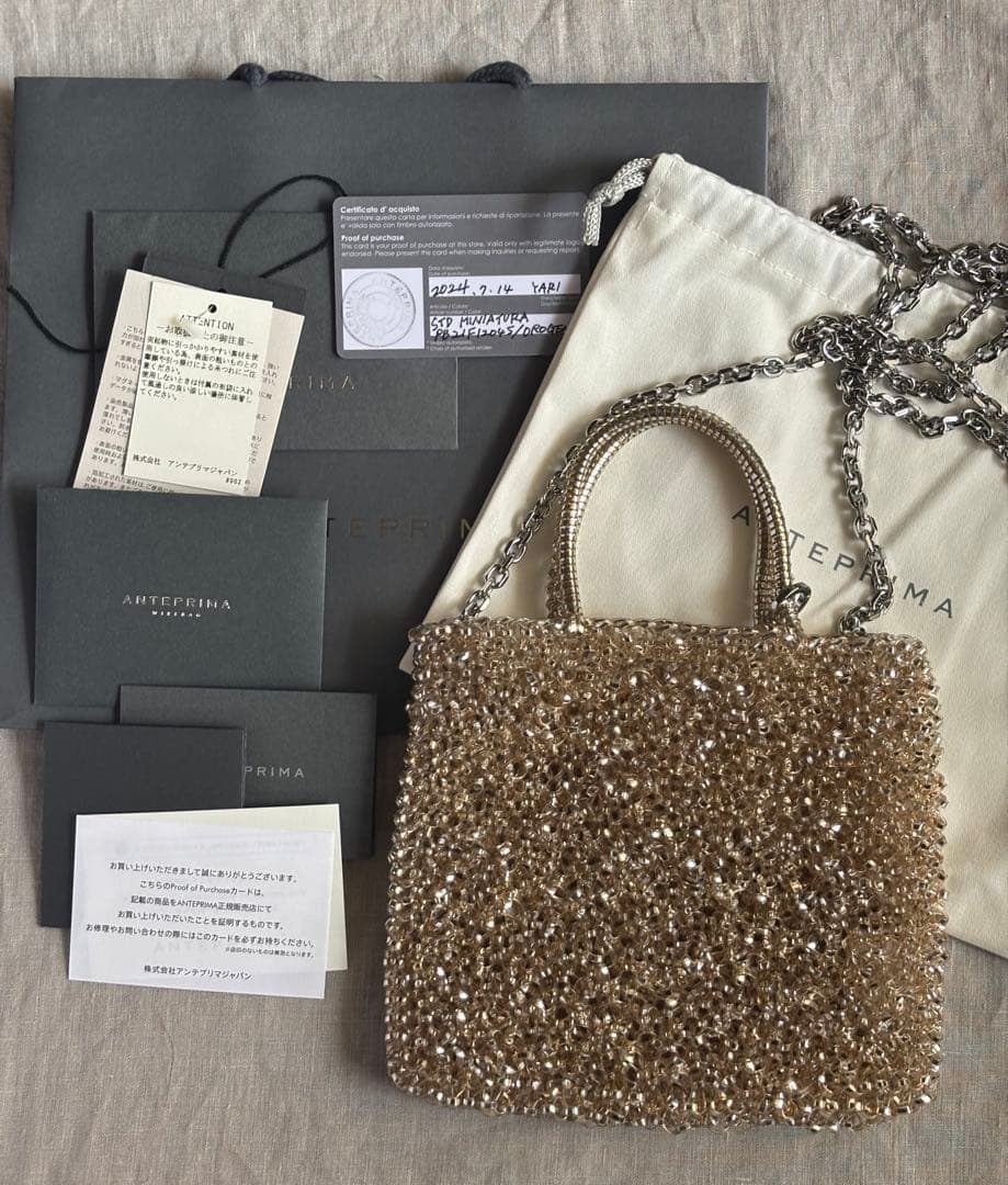 【ANTEPRIMA】ワイヤーバッグ ミニアトゥーラ シルバーゴールド