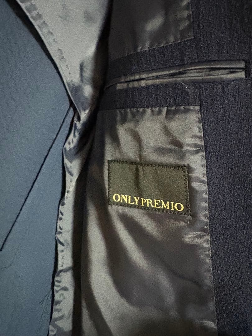 DRAGO ネイビー テーラードジャケット ドラゴ ウールシルク 46