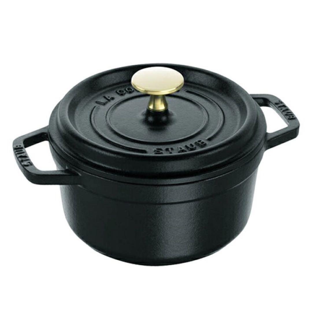 staub ピコ・ココット ラウンド 16cm ブラック 現行品より深さがある