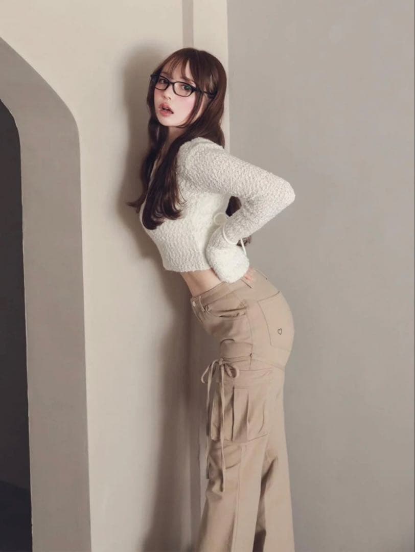 パンツ andmary Heart point cargo pants beige